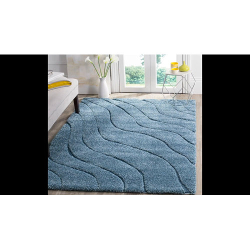 Ebern Designs Stacie Abstract Area Rug in Royal Blue & Reviews Wayfair